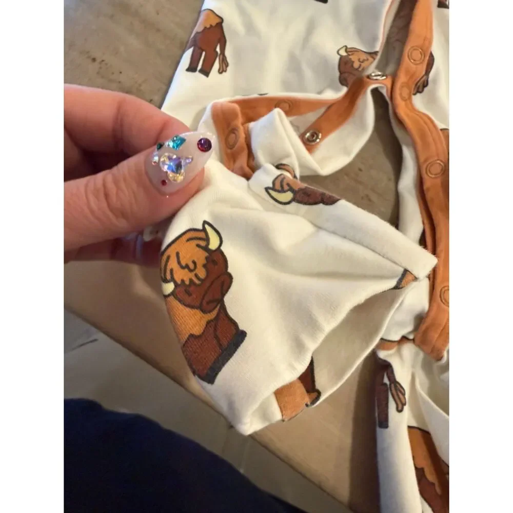 Monica and Andy Buffalo button up onesie